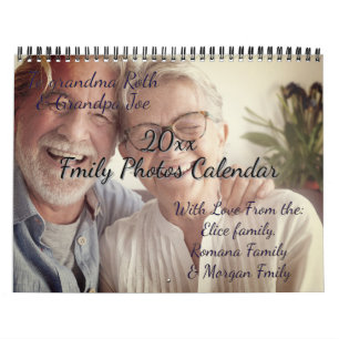 Family Photos New Year Lovely Grandparents Gift Calendar