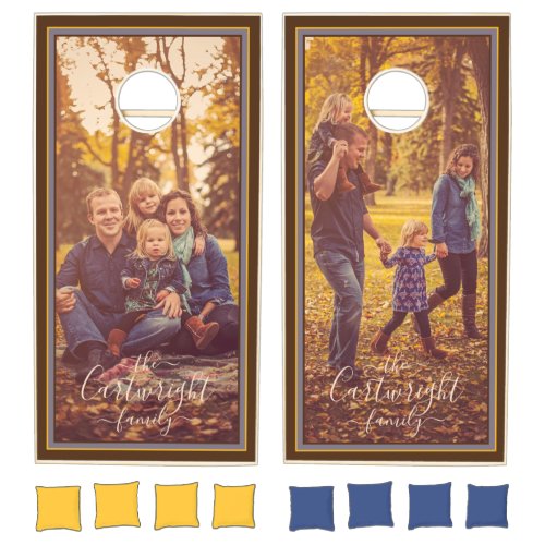 Family Photos Personalized Cornhole Set