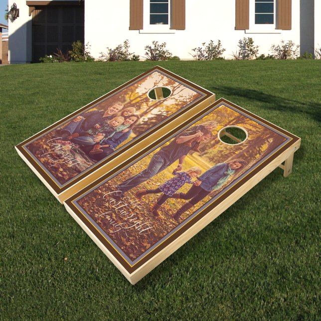 Family Photos Personalized Cornhole Set (Creator Uploaded)