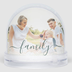 Family Photos Script 1st Christmas Custom Snow Globe