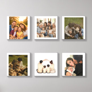 Family photos wall decor 6 customisable photos foam core photo tile 
