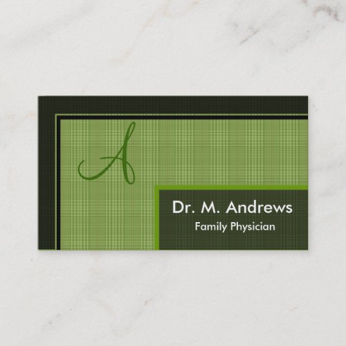 Family Physician Business Card - Monogram