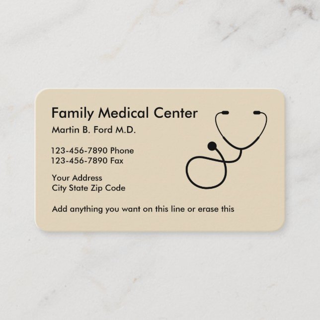 Family Physician Simple Design Business Card (Front)