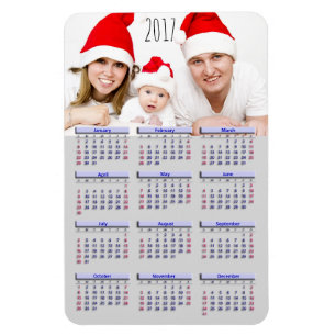 Family Pic 2017 Mini Refrigerator Magnet Calendar