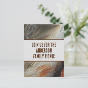 Family Picnic Announcement Feather Photo Reunion Postcard