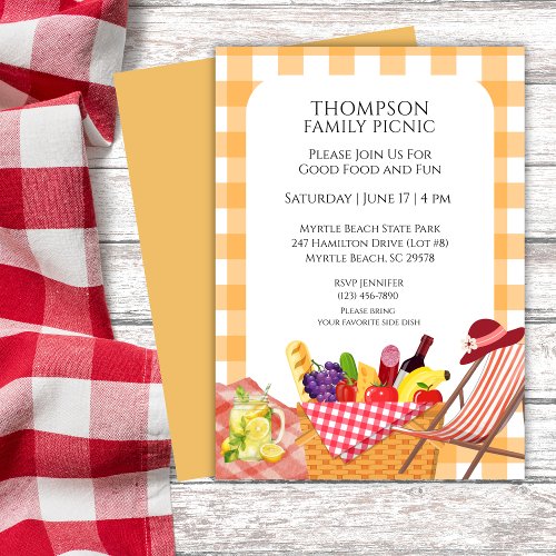 Family Picnic Barbecue Cookout Grilling Invitation