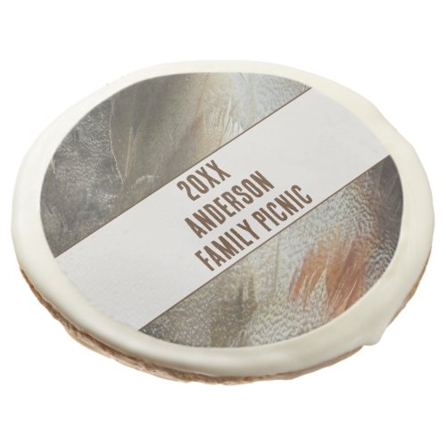 Family Picnic Feather Photo Reunion Favor Sugar Cookie
