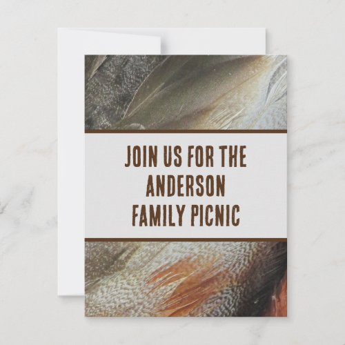 Family Picnic Feather Photo Reunion Invitation
