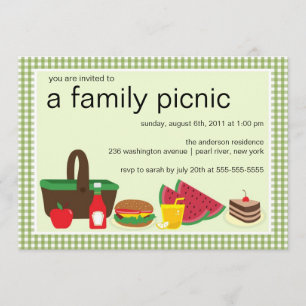 Family Picnic Summer BBQ Bash Party Invitation