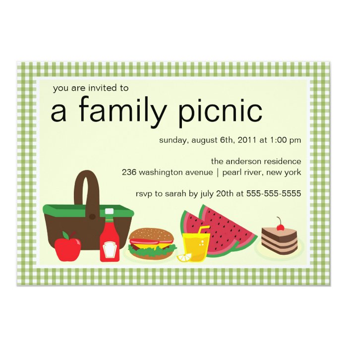 Family Picnic Summer BBQ Bash Party Invitation | Zazzle