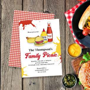 Family Picnic Summer BBQ Custom Invitation