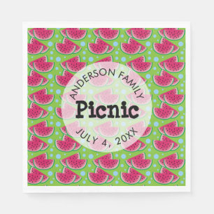 Family Picnic Watermelon Pattern Napkins