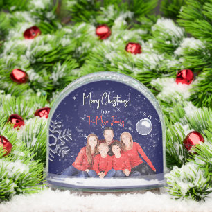 Family picture Christmas and New Year Greetings Snow Globe