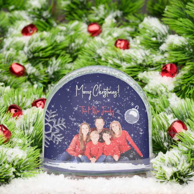 Family picture Christmas and New Year Greetings Snow Globe (Christmas)