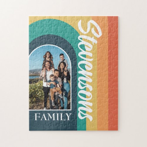 Family Picture Retro Rainbow Arches Jigsaw Puzzle