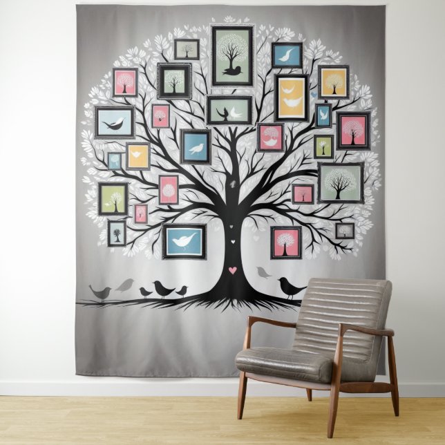 Family Picture Tree 02 Tapestry (In Situ)