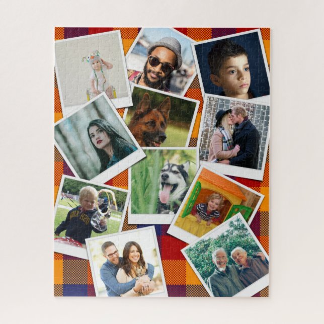 Family Plaid Photo Collage Jigsaw Puzzle (Vertical)