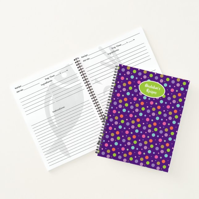 Family Polka Dot Illustration Recipe Book (Inside)