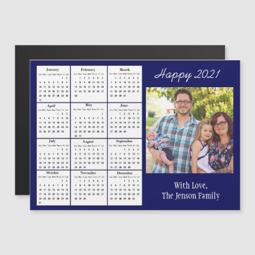 Family Portrait Mini 2021 Calendar Magnetic Invitation
