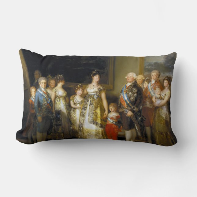 Family portrait of King Charles IVJose de Goya Lumbar Pillow (Front)