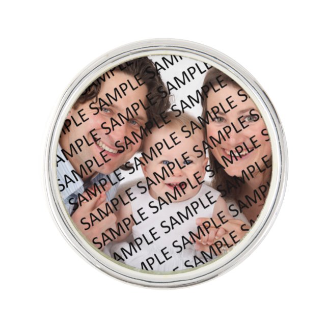 Family Portrait Photograph Gift Template Pin (Front)
