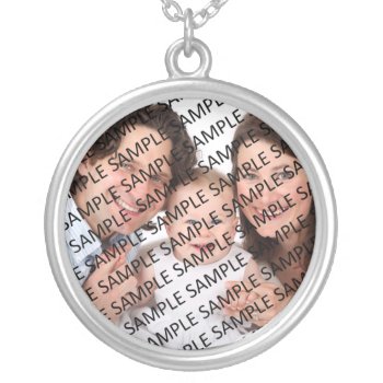 Family Portrait Photograph Gift Template Silver Plated Necklace by giftsbygenius at Zazzle