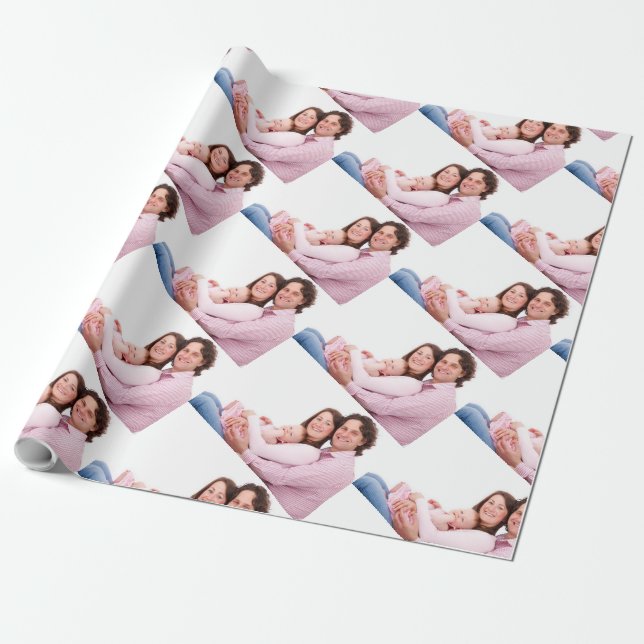 Family Portrait Wrapping Paper (Unrolled)