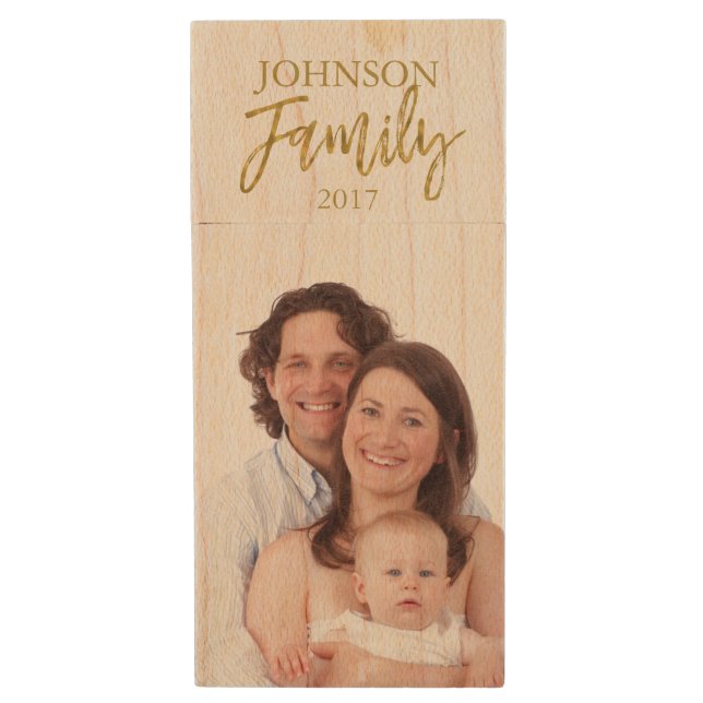 Family Portraits USB Drive to save Family Photos (Front Vertical)