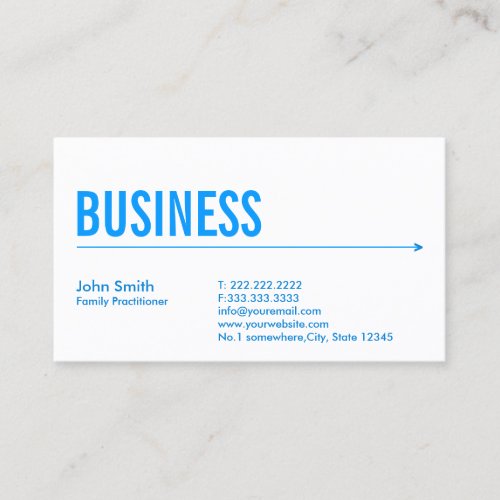 Blue Arrow Family Practitioner Business Card