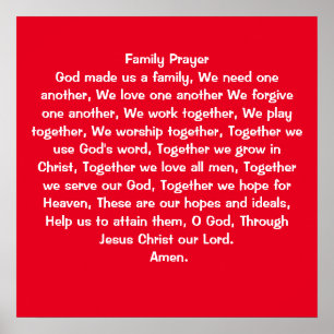 Family Prayer Poster