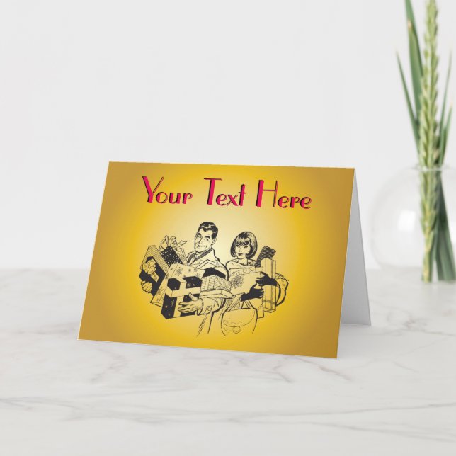 Family Presents Christmas Holiday Gift Shopping Card (Front)