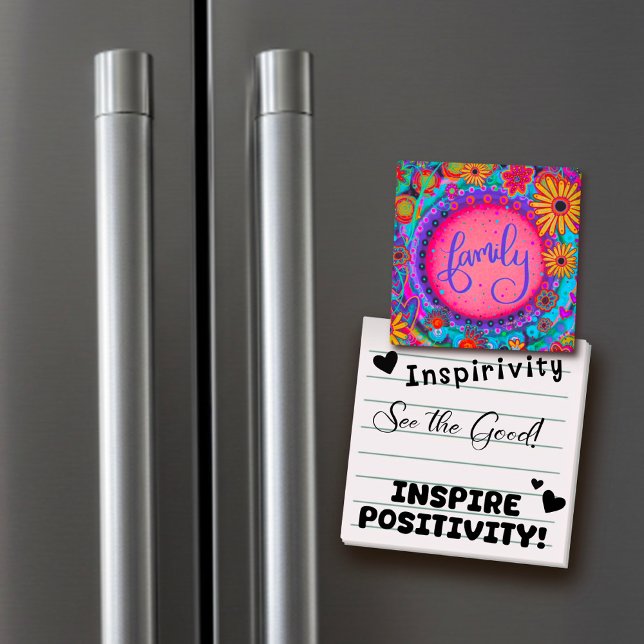 Family Pretty Floral Trendy Pink Inspirivity Cute Magnet (Creator Uploaded)