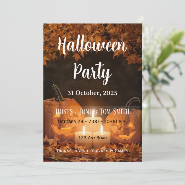 Family Pumpkin Carving Party Invitation  Halloween (Standing Front)