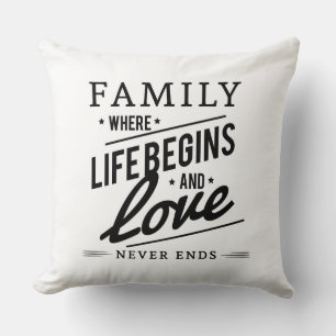 Family Quote Design Throw Pillow, 20" x 20" Pillow