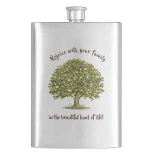 Family quote FATHER day gift, family tree dad gift Flask