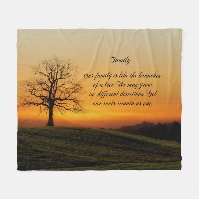 FAMILY QUOTE FLEECE BLANKET (Front (Horizontal))