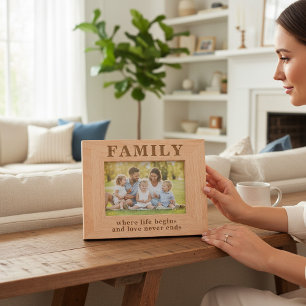 Family Quote Modern Typography Photo Gift Engraved Frames