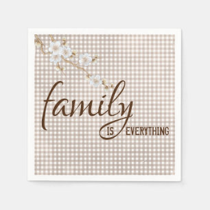 Family Quote on Gingham Napkins