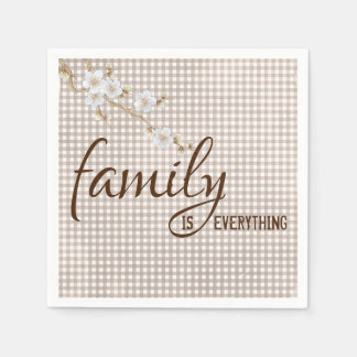 Family Quote on Gingham Napkins