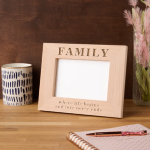 Family Quote Simple Modern Typography Engraved Frames