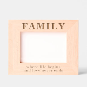 Family Quote Simple Modern Typography Engraved Frames