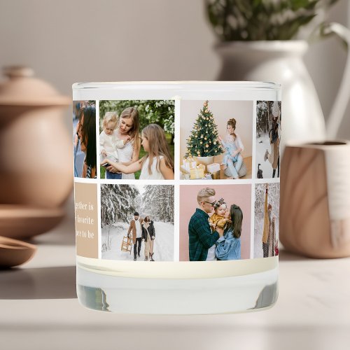 Family Quote Together Favorite Place Photo Collage Scented Candle