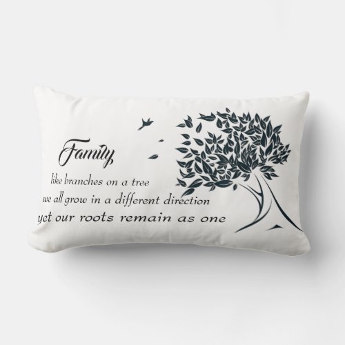 family quotes and tree pillow