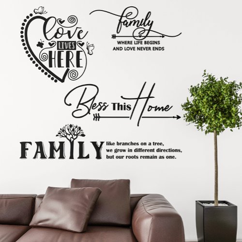Family Quotes Multiple Set Inspirational  Wall Decal