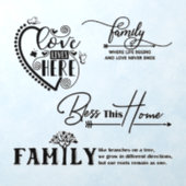 Family Quotes Multiple Set Inspirational  Wall Decal (Insitu 1)