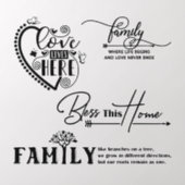 Family Quotes Multiple Set Inspirational  Wall Decal (Insitu 2)