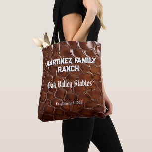 Family Ranch Faux Crocodile Leather Tote Bag