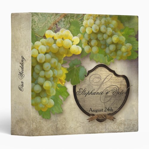 Family Recipe Binder Chardonnay Grape Vineyard Art