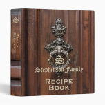 Family Recipe Book Vintage Antique Wood 3 Ring Binder