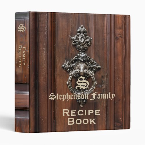 Family Recipe Book Vintage Antique Wood 3 Ring Binder